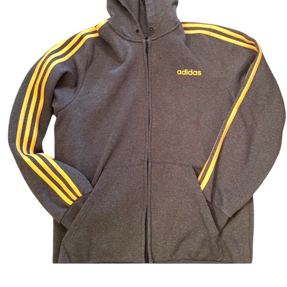 adidas essentials zip up hoodie with pockets men’s SZ small - Picture 4 of 8
